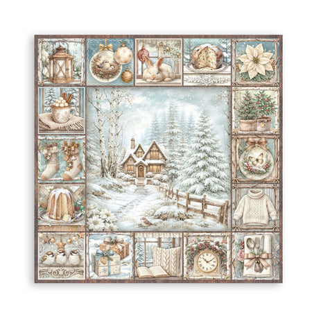 Stamperia White Christmas 8 x 8 Inch Paper Pack by Cristina Radovan - SBBS146