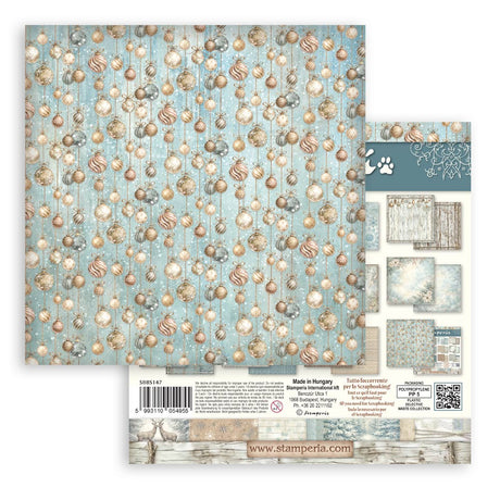 Stamperia White Christmas 8 x 8 Inch Maxi Background Paper Pack by Cristina Radovan - SBBS147