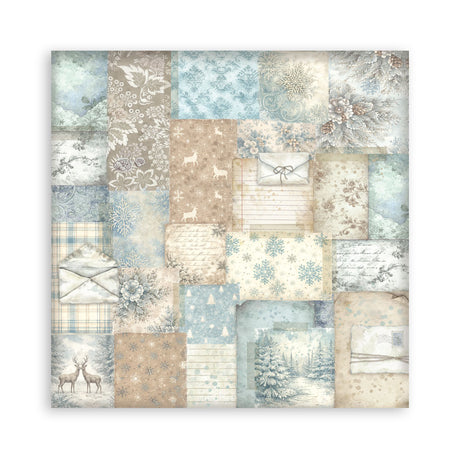 Stamperia White Christmas 8 x 8 Inch Maxi Background Paper Pack by Cristina Radovan - SBBS147