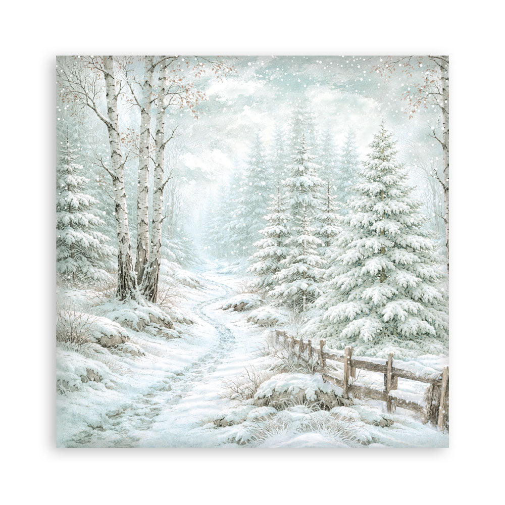 Stamperia White Christmas 8 x 8 Inch Maxi Background Paper Pack by Cristina Radovan - SBBS147