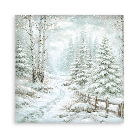 Stamperia White Christmas 8 x 8 Inch Maxi Background Paper Pack by Cristina Radovan - SBBS147