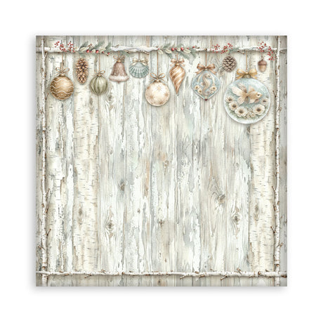 Stamperia White Christmas 8 x 8 Inch Maxi Background Paper Pack by Cristina Radovan - SBBS147
