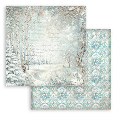 Stamperia White Christmas 8 x 8 Inch Maxi Background Paper Pack by Cristina Radovan - SBBS147