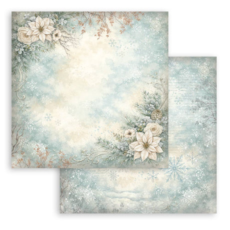 Stamperia White Christmas 8 x 8 Inch Maxi Background Paper Pack by Cristina Radovan - SBBS147