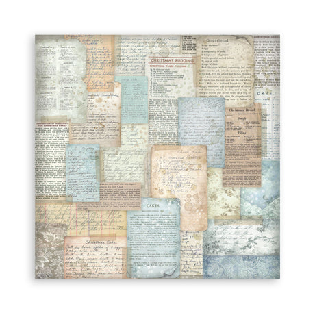 Stamperia White Christmas 8 x 8 Inch Maxi Background Paper Pack by Cristina Radovan - SBBS147