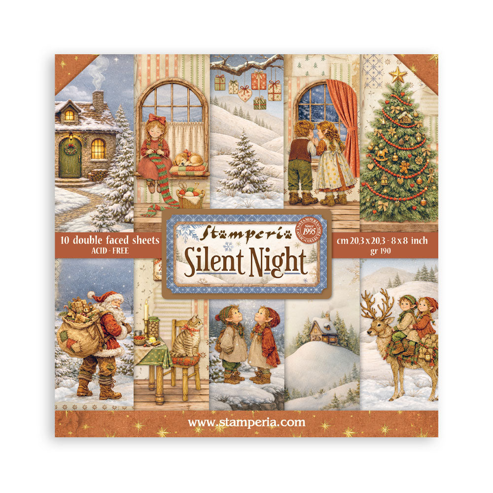 Stamperia Silent Night 8 x 8 Inch Paper Pack - SBBS148