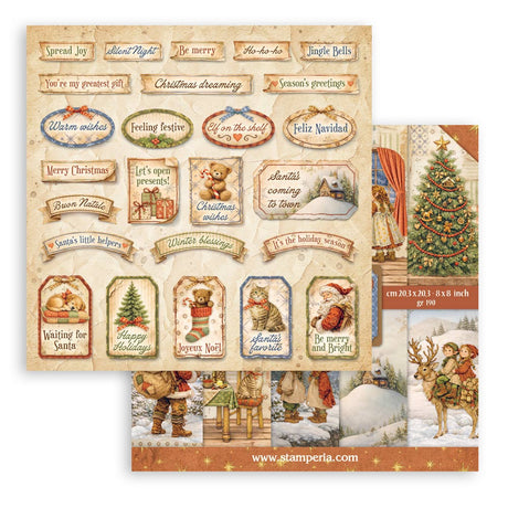 Stamperia Silent Night 8 x 8 Inch Paper Pack - SBBS148