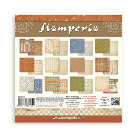Stamperia Silent Night 8 x 8 Inch Maxi Background Paper Pack - SBBS149