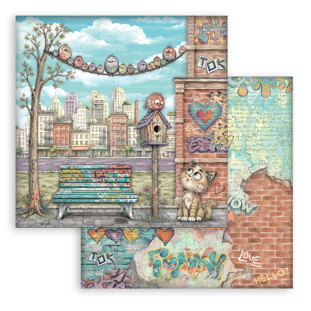 Stamperia Furry Friends 2 8x8 Inch Paper Pack by Antonis Tzanidakis - SBBS150