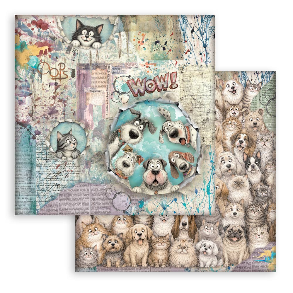 Stamperia Furry Friends 2 8x8 Inch Paper Pack by Antonis Tzanidakis - SBBS150