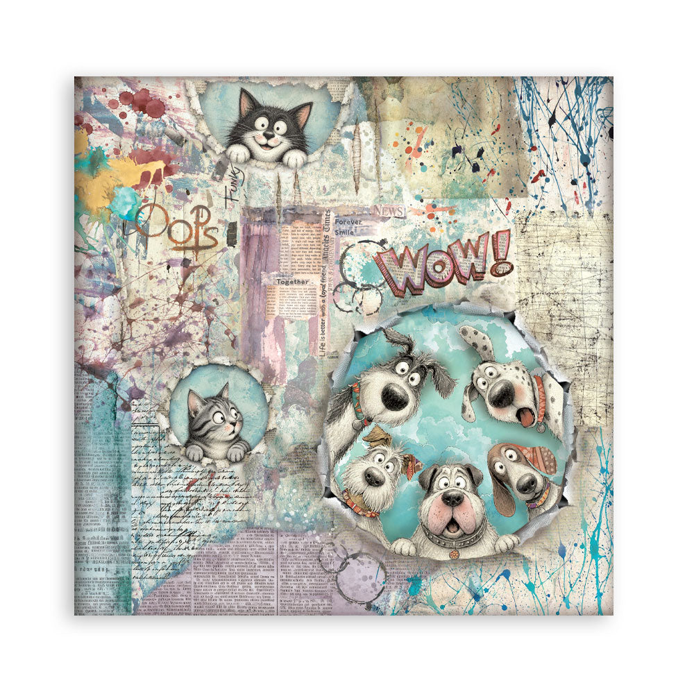 Stamperia Furry Friends 2 8x8 Inch Paper Pack by Antonis Tzanidakis - SBBS150