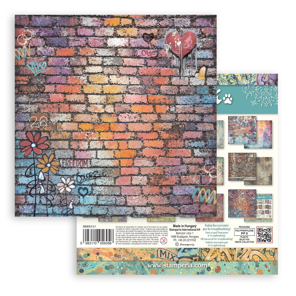 Stamperia Furry Friends 2 8x8 Inch Paper Pack Maxi Background Selection by Antonis Tzanidakis - SBBS151
