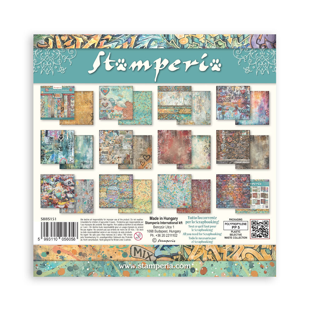 Stamperia Furry Friends 2 8x8 Inch Paper Pack Maxi Background Selection by Antonis Tzanidakis - SBBS151