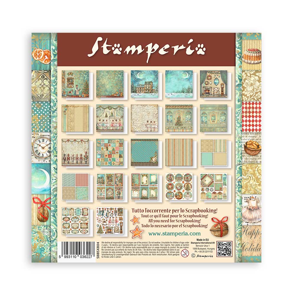 Stamperia Scrapbooking Pad 22 sheets cm 20,3X20,3 (8"X8") Single Face The Nutcracker SBBSXB04