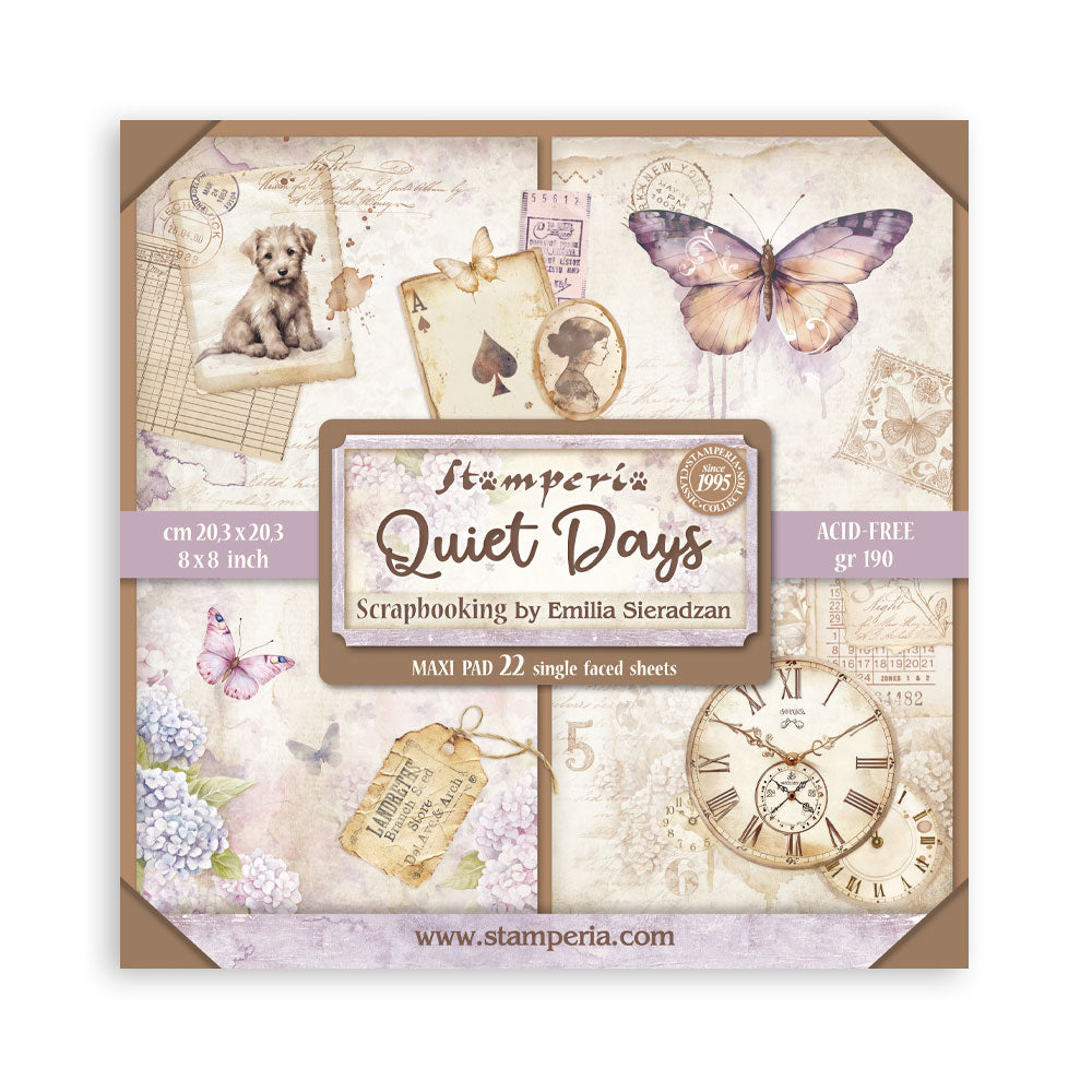 Stamperia Quiet Days 8x8 Maxi Paper Pack (SBBSXB19)