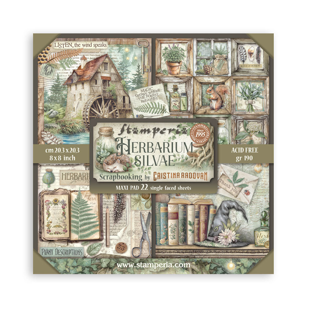 Stamperia Herbarium Silvae 8×8 Maxi Paper Pack Single Face (SBBSXB20)