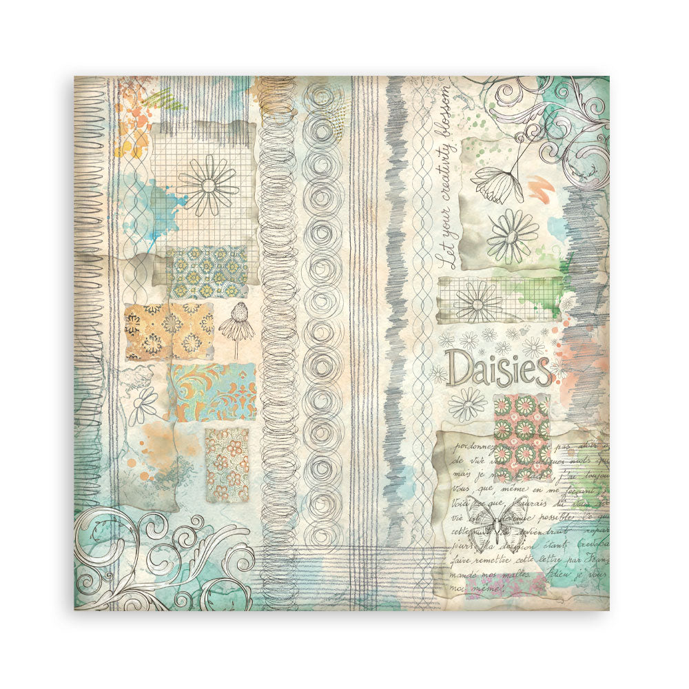 Stamperia Daisy Art 8x8 Inch Paper Pack Maxi (Single Face) (SBBSXB22)