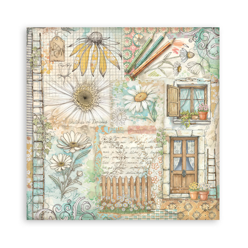 Stamperia Daisy Art 8x8 Inch Paper Pack Maxi (Single Face) (SBBSXB22)