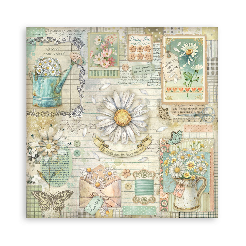 Stamperia Daisy Art 8x8 Inch Paper Pack Maxi (Single Face) (SBBSXB22)