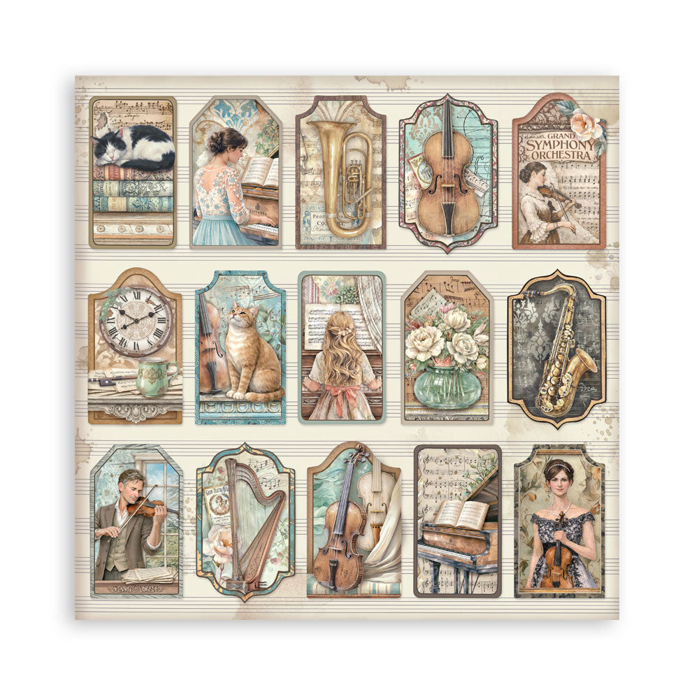 Stamperia Symphony 8x8 Inch Paper Pack (Single Face) by Sara Alcobendas (SBBSXB26)