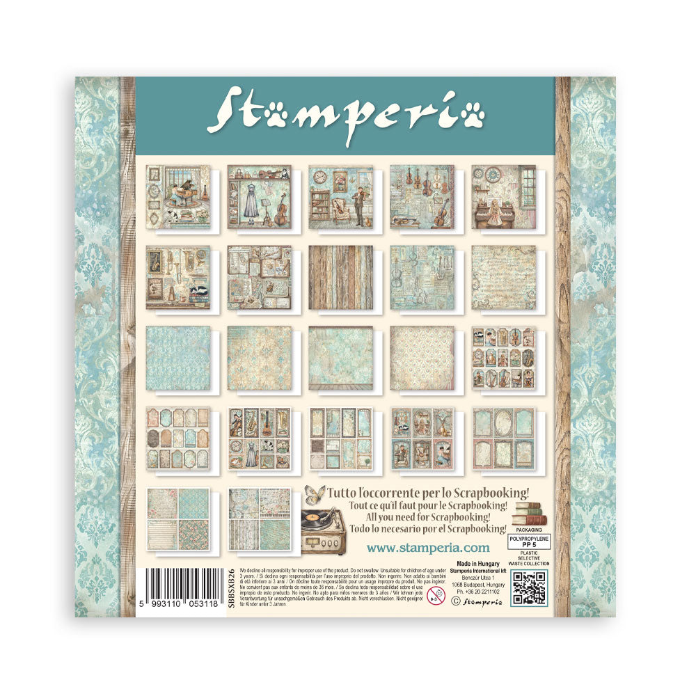 Stamperia Symphony 8x8 Inch Paper Pack (Single Face) by Sara Alcobendas (SBBSXB26)