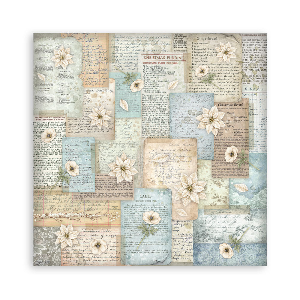 Stamperia White Christmas 8 x 8 Inch Single Face Paper Pack by Cristina Radovan - SBBSXB27