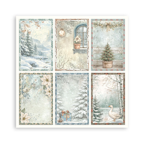 Stamperia White Christmas 8 x 8 Inch Single Face Paper Pack by Cristina Radovan - SBBSXB27