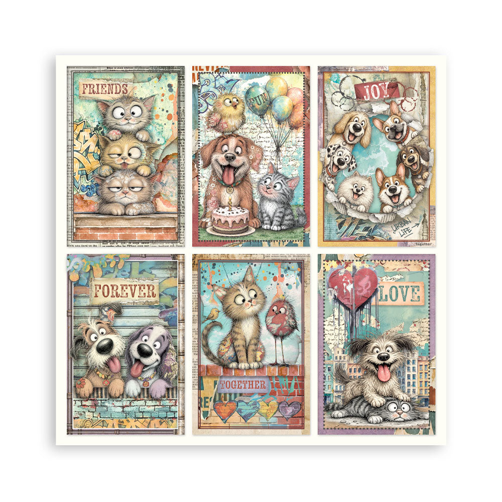 Stamperia Furry Friends 2 8x8 Inch Paper Pack (Single Face) by Antonis Tzanidakis - SBBSXB29
