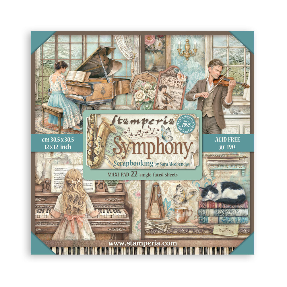Stamperia Symphony 12x12 Inch Paper Pack (Single Face) by Sara Alcobendas (SBBXLB38)