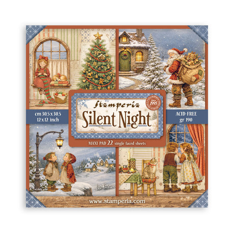 Stamperia Silent Night 12 x 12 Inch Single Face Paper Pack - SBBXLB40
