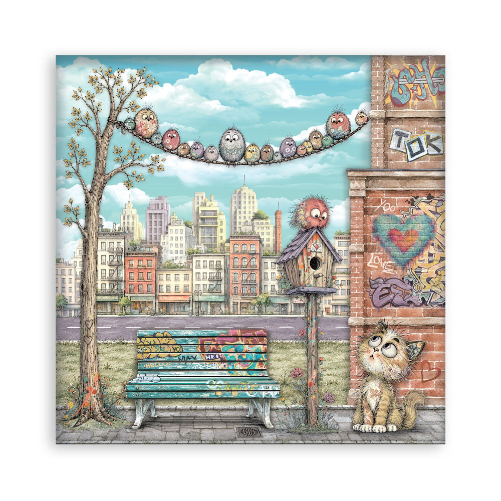 Stamperia Furry Friends 2 12x12 Inch Paper Pack (Single Face) by Antonis Tzanidakis - SBBXLB41