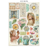 Stamperia Daisy Art Junk Journal Stickers, Backgrounds, Cut-Outs (SBJK14)