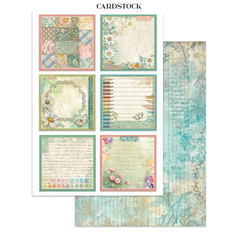 Stamperia Daisy Art Junk Journal Stickers, Backgrounds, Cut-Outs (SBJK14)