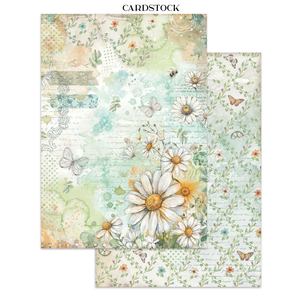 Stamperia Daisy Art Junk Journal Stickers, Backgrounds, Cut-Outs (SBJK14)
