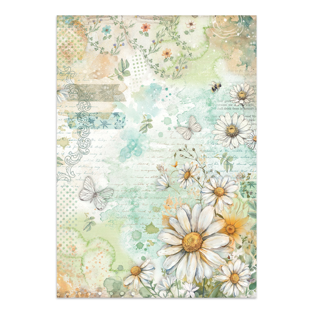 Stamperia Daisy Art Junk Journal Stickers, Backgrounds, Cut-Outs (SBJK14)