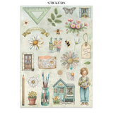 Stamperia Daisy Art Junk Journal Stickers, Backgrounds, Cut-Outs (SBJK14)