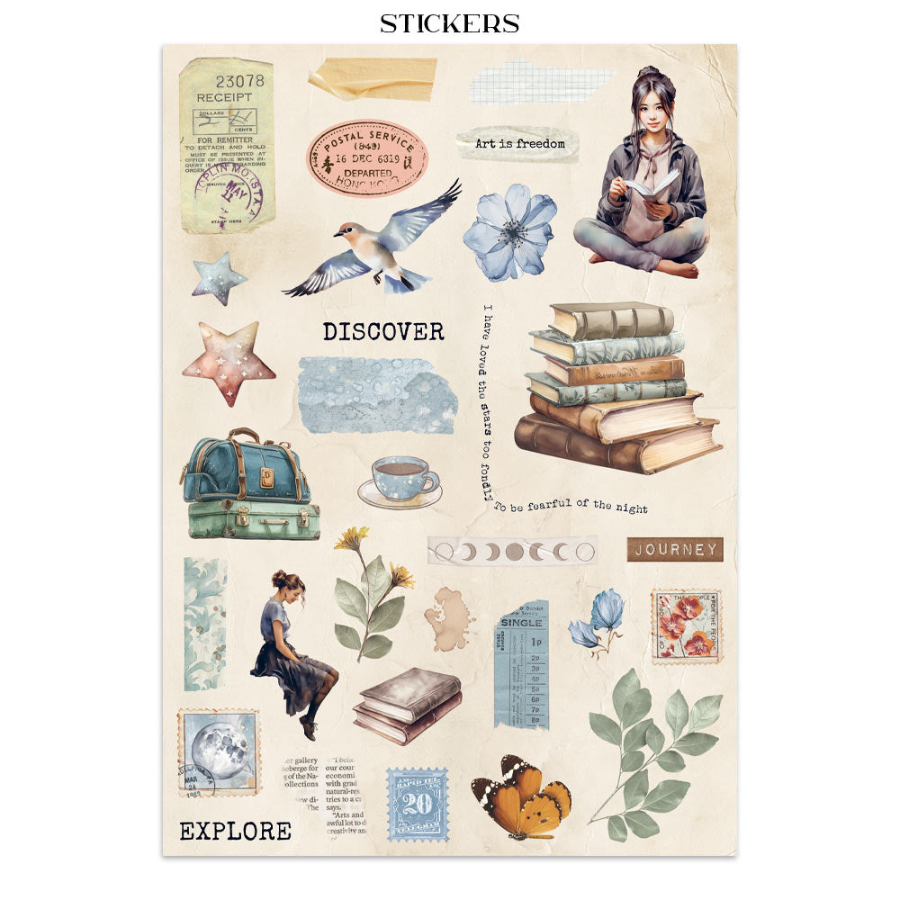 Stamperia Secret Diary Junk Journal Stickers, Backgrounds, Cut-Outs (SBJK15)