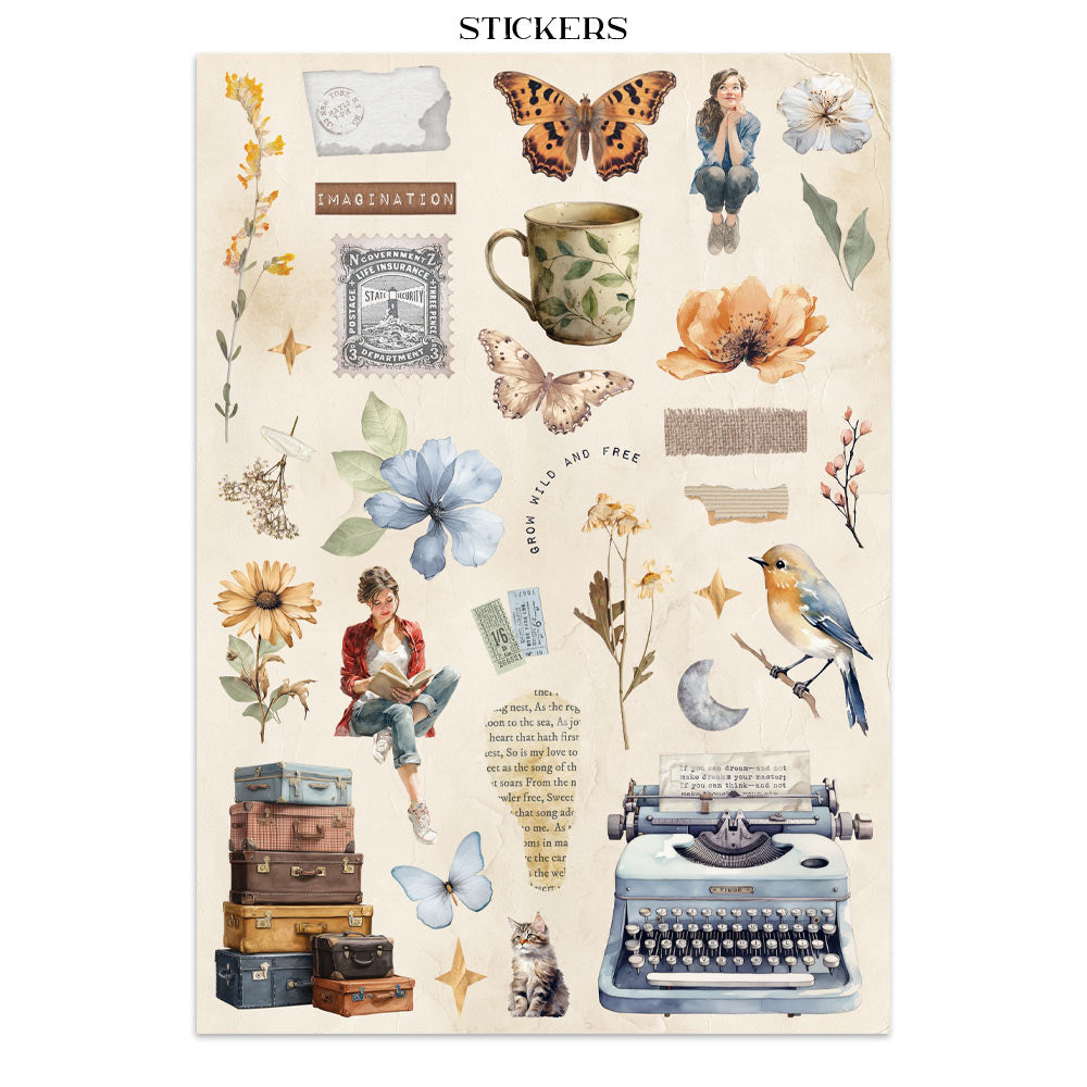 Stamperia Secret Diary Junk Journal Stickers, Backgrounds, Cut-Outs (SBJK15)
