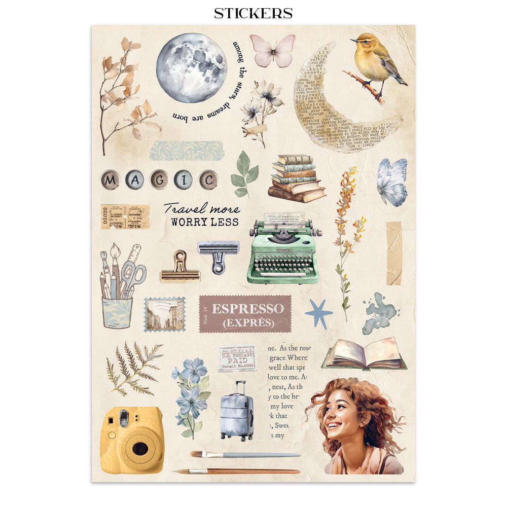 Stamperia Secret Diary Junk Journal Stickers, Backgrounds, Cut-Outs (SBJK15)