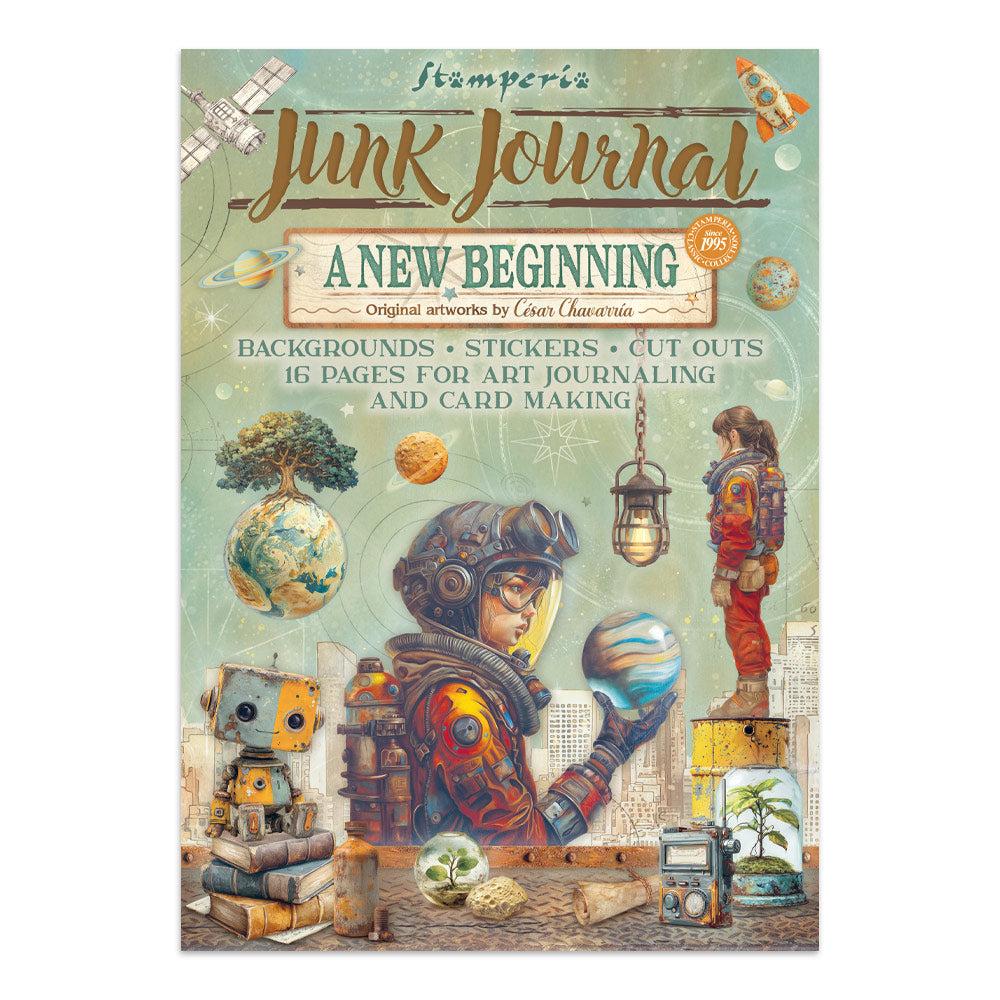 Stamperia A New Beginning Junk Journal Stickers Backgrounds Cut-Outs (SBJK16)