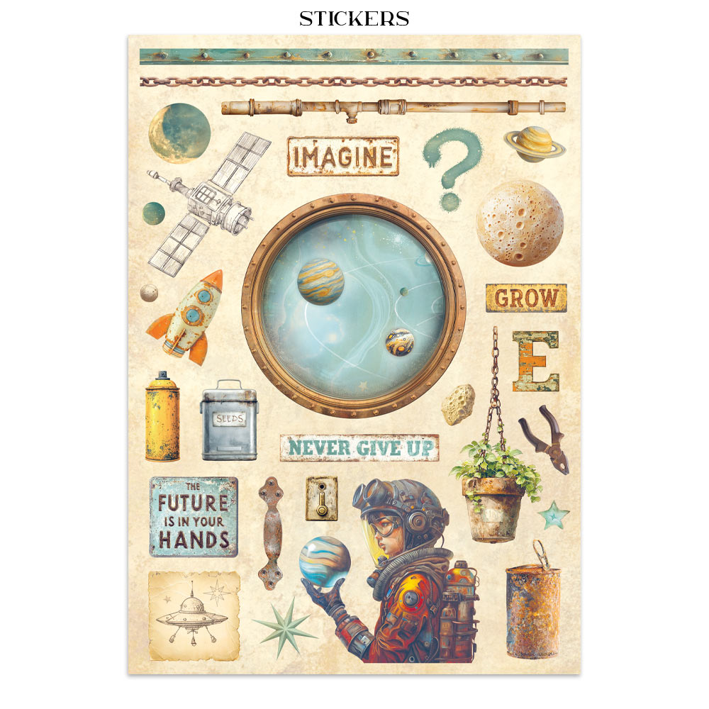 Stamperia A New Beginning Junk Journal Stickers Backgrounds Cut-Outs (SBJK16)