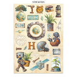 Stamperia A New Beginning Junk Journal Stickers Backgrounds Cut-Outs (SBJK16)