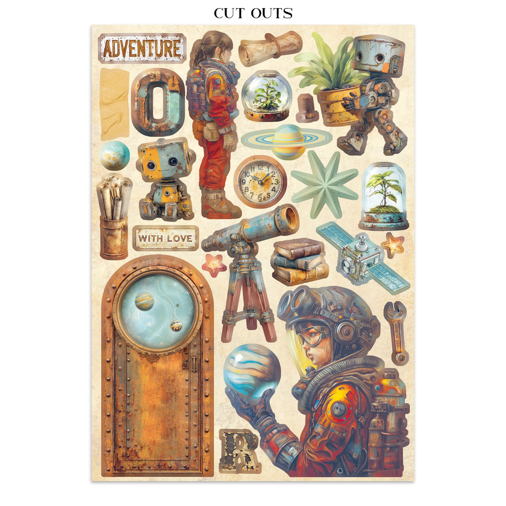 Stamperia A New Beginning Junk Journal Stickers Backgrounds Cut-Outs (SBJK16)