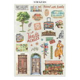 Stamperia Art of Travelling Junk Journal Stickers Backgrounds Cut-Outs (SBJK18)