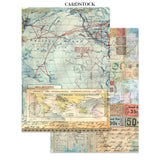 Stamperia Art of Travelling Junk Journal Stickers Backgrounds Cut-Outs (SBJK18)