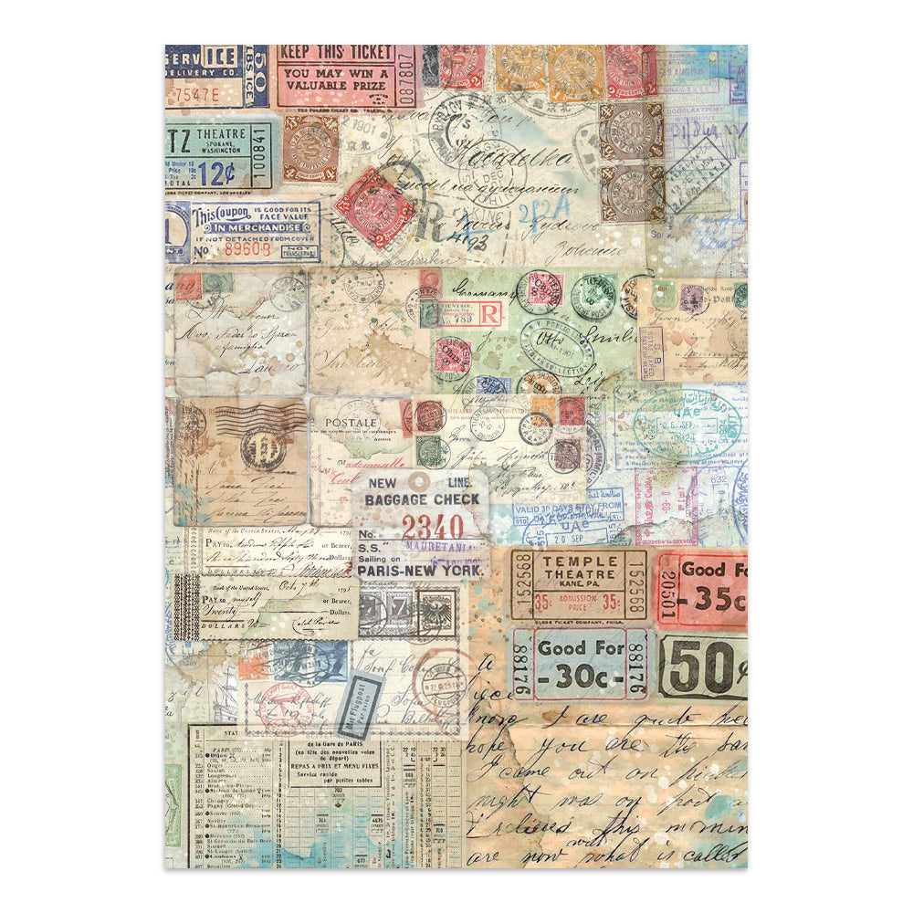 Stamperia Art of Travelling Junk Journal Stickers Backgrounds Cut-Outs (SBJK18)