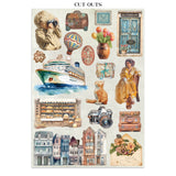 Stamperia Art of Travelling Junk Journal Stickers Backgrounds Cut-Outs (SBJK18)