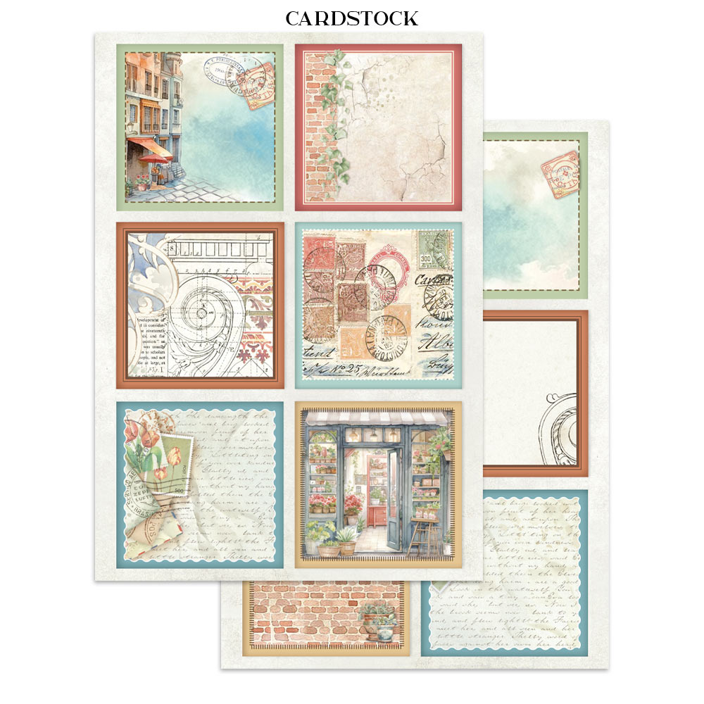 Stamperia Art of Travelling Junk Journal Stickers Backgrounds Cut-Outs (SBJK18)