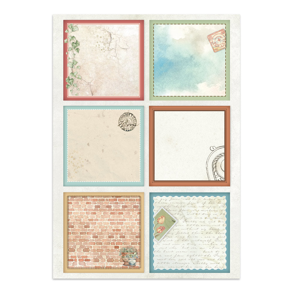 Stamperia Art of Travelling Junk Journal Stickers Backgrounds Cut-Outs (SBJK18)