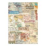 Stamperia Art of Travelling Junk Journal Stickers Backgrounds Cut-Outs (SBJK18)